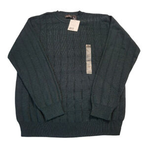 Men's Axcess Dark Green Crewneck Sweater L NWT